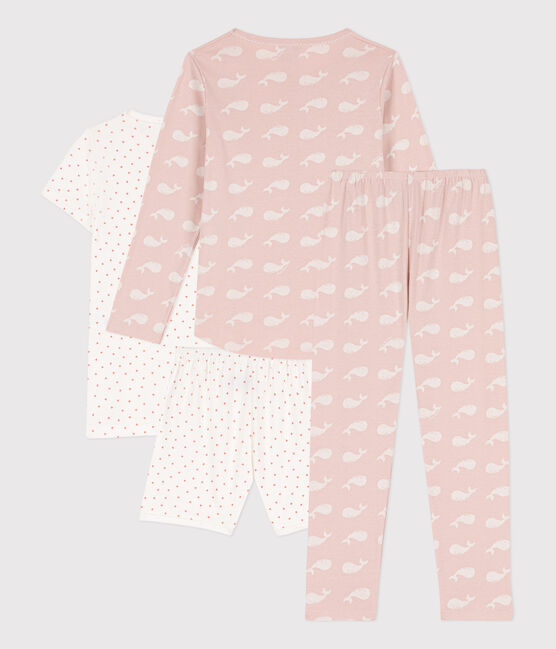 Juego de 1 pijama corto y 1 pijama de algodón para niña variante 1