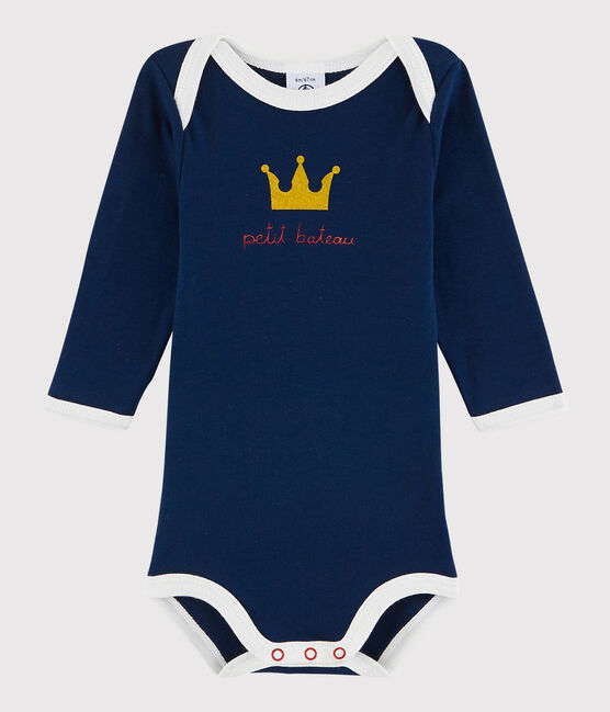 Bodi de manga larga de bebé niño azul MEDIEVAL