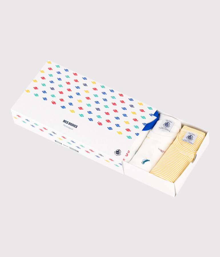 Juego de 5 bodis de tirantes de algod&oacute;n con animales marinos multicolor