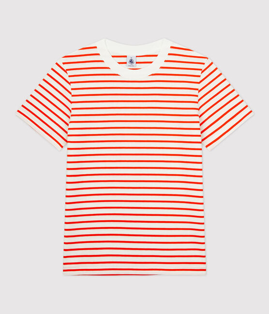 Camiseta marinera de algodón de mujer blanco MARSHMALLOW/ CAROTTE