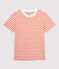 Camiseta marinera de algodón de mujer blanco MARSHMALLOW/ CAROTTE