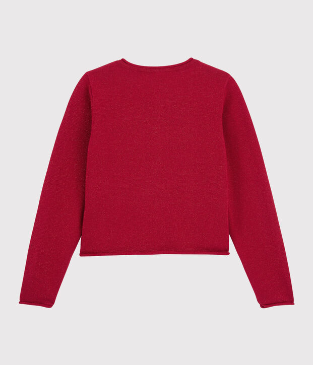C&aacute;rdigan de algod&oacute;n para ni&ntilde;a rojo