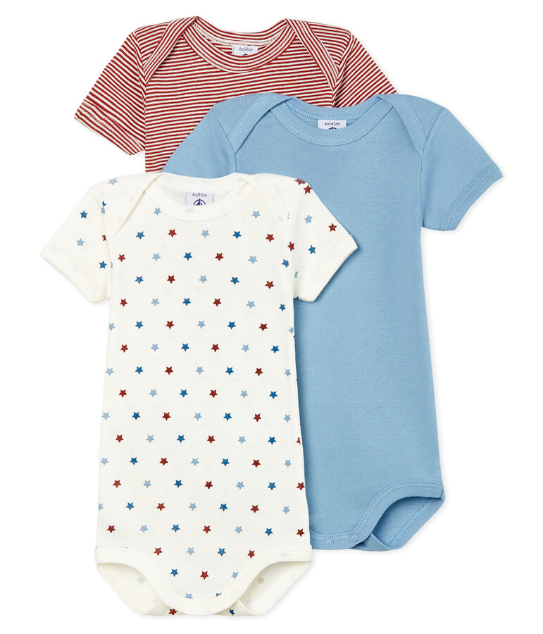 Tres bodis de manga corta para beb&eacute; ni&ntilde;o multicolor