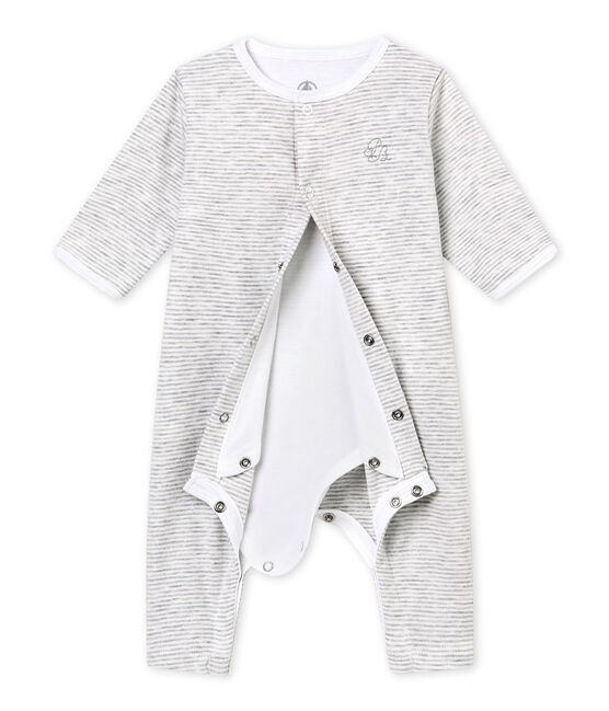 El Bodi pijama bebé mixto gris BELUGA/blanco ECUME