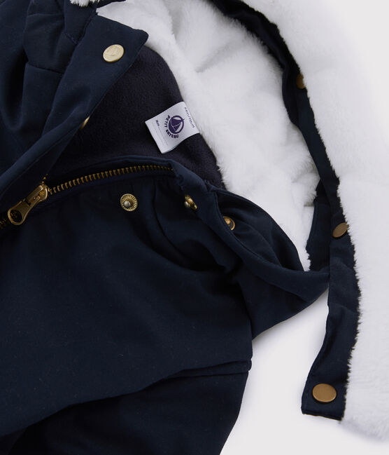 Parka de algodón revestido para niña azul SMOKING