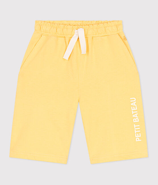Bermudas cortas infantiles de algodón amarillo ORGE