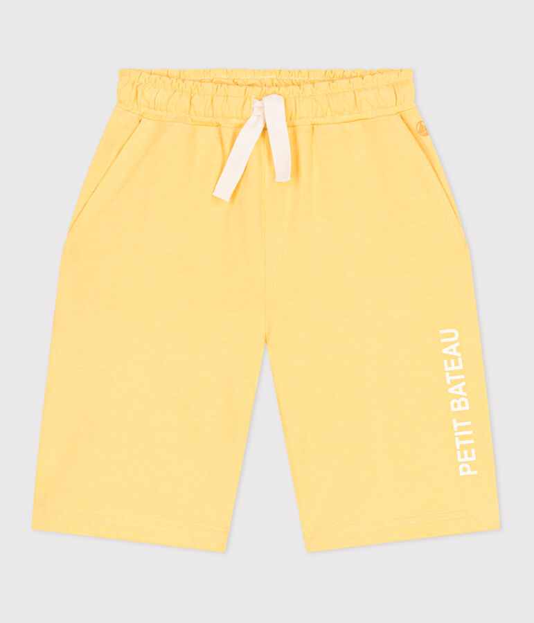 Bermudas cortas infantiles de algod&oacute;n amarillo
