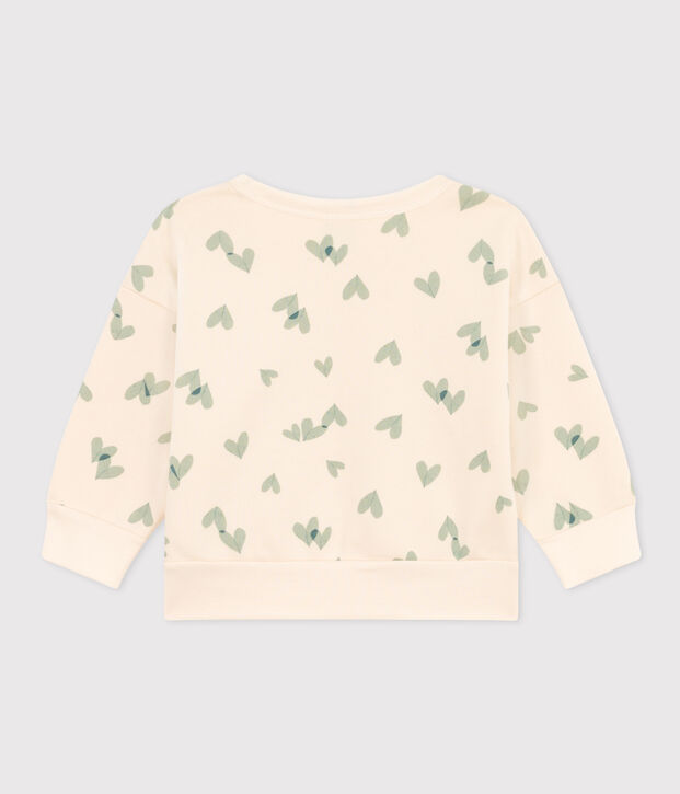Sudadera de mulet&oacute;n estampada para beb&eacute; crudo/verde