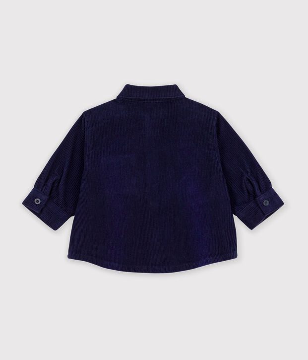Camisa lisa de terciopelo para beb&eacute; SOIR