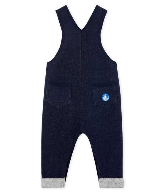 Peto de bebé largo para niño en muletón azul SMOKING