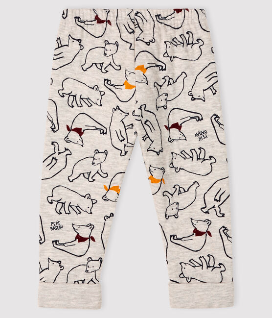 Pantalón de tejido túbico para bebé niño gris BELUGA/blanco MULTICO