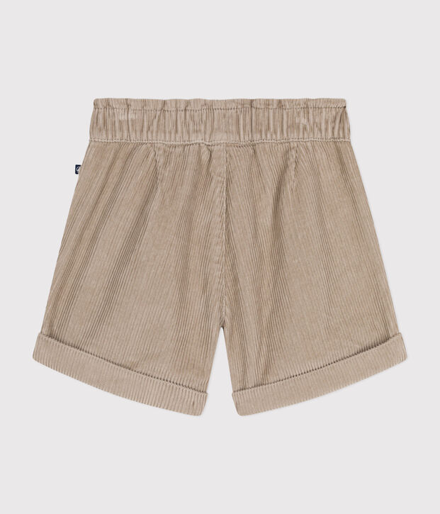 Pantal&oacute;n corto de pana para ni&ntilde;a beige