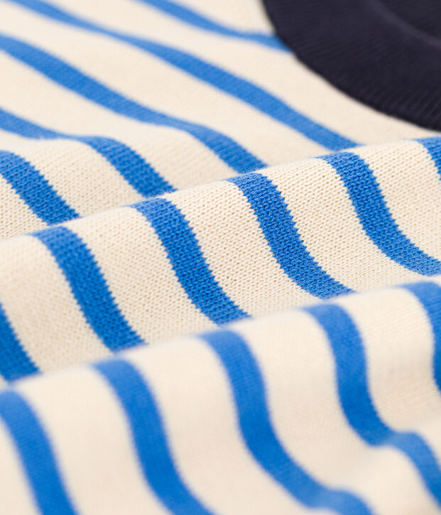 Jersey marinero de algod&oacute;n para mujer azul/crudo/azul