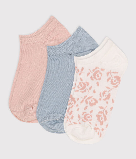 3 pares de calcetines infantiles de algodón con flores variante 2