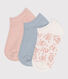 3 pares de calcetines infantiles de algodón con flores