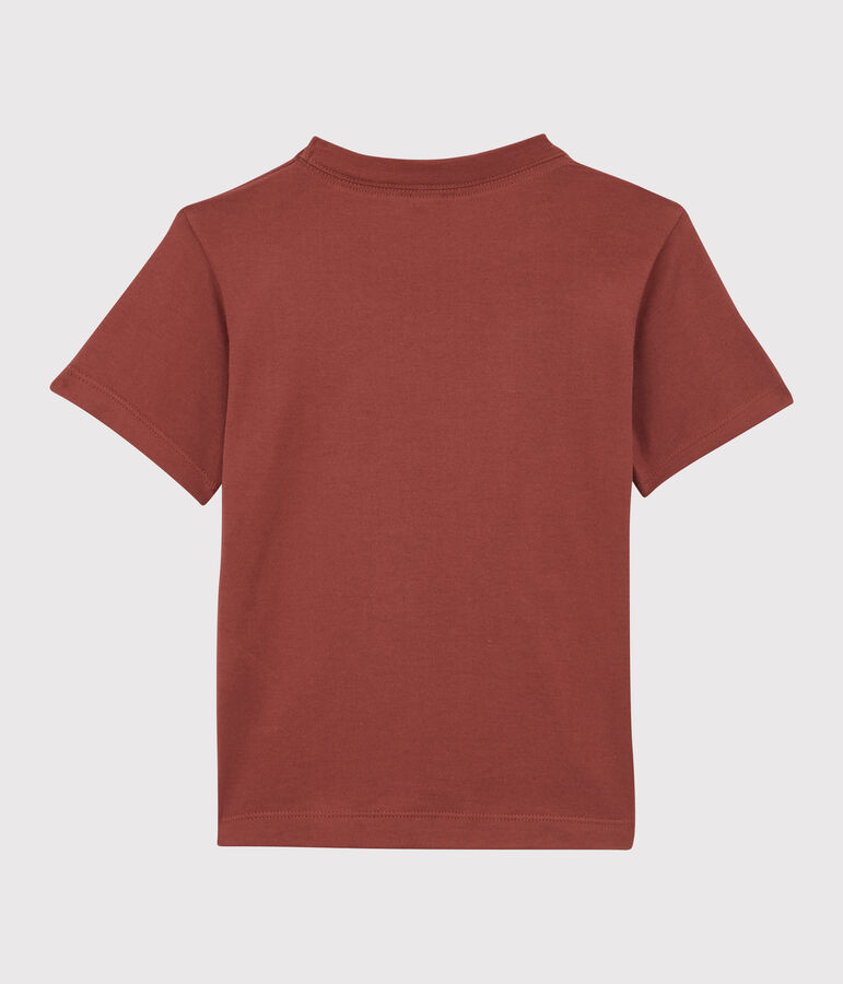Camiseta de manga corta de algod&oacute;n de ni&ntilde;o marron