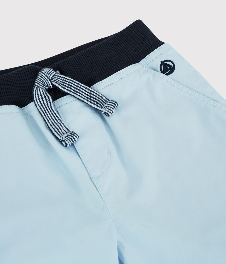 Bermudas de sarga de algod&oacute;n para ni&ntilde;o azul