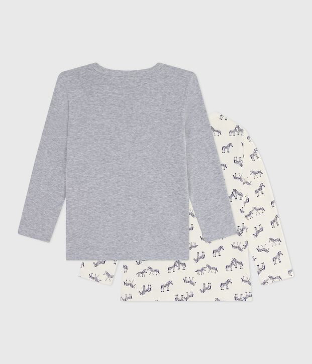 Juego de camisetas infantiles de algod&oacute;n de manga larga con estampado de cebras multicolor