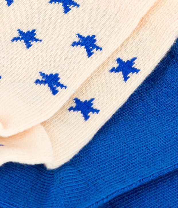 Juego de 2 pares de calcetines de punto de algod&oacute;n con estrellas para beb&eacute; multicolor
