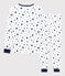 Pijama de algodón con estrellas para niño/niña blanco MARSHMALLOW/azul MEDIEVAL