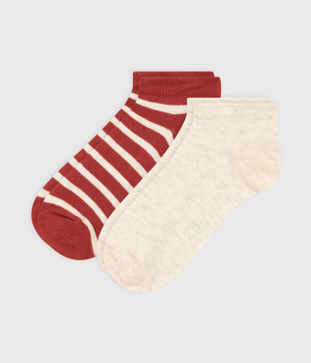 Juego de 2 pares de calcetines cortos a rayas de ni&ntilde;o multicolor