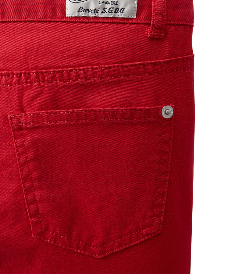 Pantal&oacute;n colorido para ni&ntilde;o en jean rojo