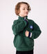 Sudadera infantil de algodón liso con cremallera en el cuello