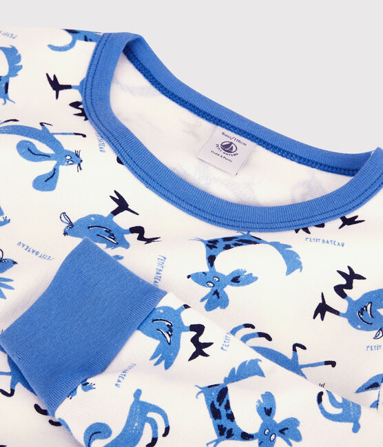 Pijama con motivo de animales de algodón de niño blanco MARSHMALLOW/blanco MULTICO