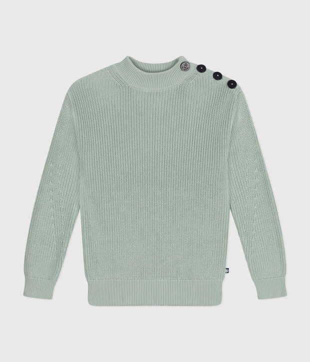 Jersey de punto ingl&eacute;s de algod&oacute;n para mujer verde