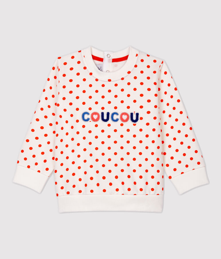 Sudadera de mulet&oacute;n de beb&eacute;. blanco MARSHMALLOW/ CAROTTE