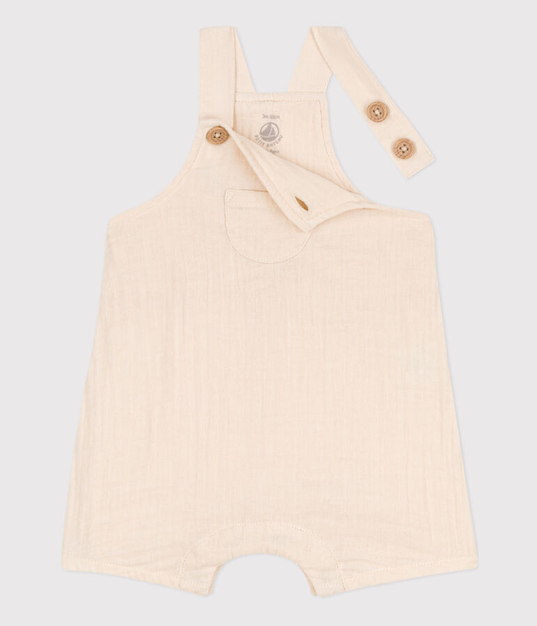 Peto corto de gasa de algod&oacute;n para beb&eacute; crudo