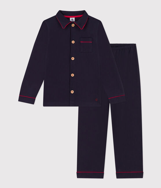 Pijama de punto para niño azul SMOKING