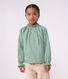 Blusa infantil de algod&oacute;n de manga larga con cuello y estampado