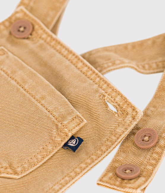 Peto corto de tejido vaquero de color para bebé beige TOURONE