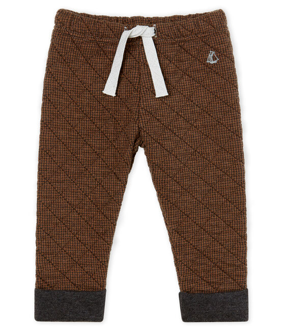Pantalón de tela túbica de pata de gallo para bebé niño negro CITY/marron COCOA