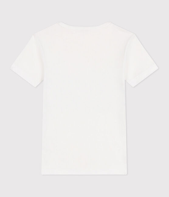 Camiseta infantil de manga corta de algodón blanco ECUME/blanco MULTICO