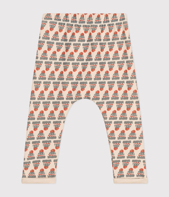 Pantalón de punto jersey grueso estampado para bebé blanco AVALANCHE/ MULTICO