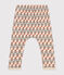 Pantalón de punto jersey grueso estampado para bebé blanco AVALANCHE/ MULTICO
