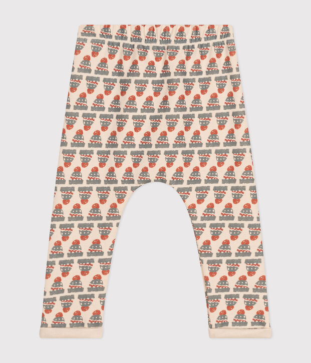 Pantal&oacute;n de punto jersey grueso estampado para beb&eacute; crudo/multicolor