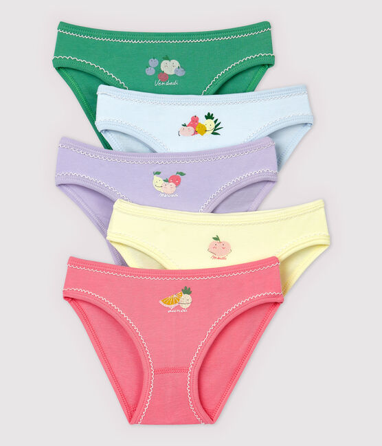 Lote de 5 braguitas con estampado de frutas de niña variante 1