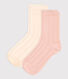 Juego de 2 pares de calcetines con puntada fantasía de niña