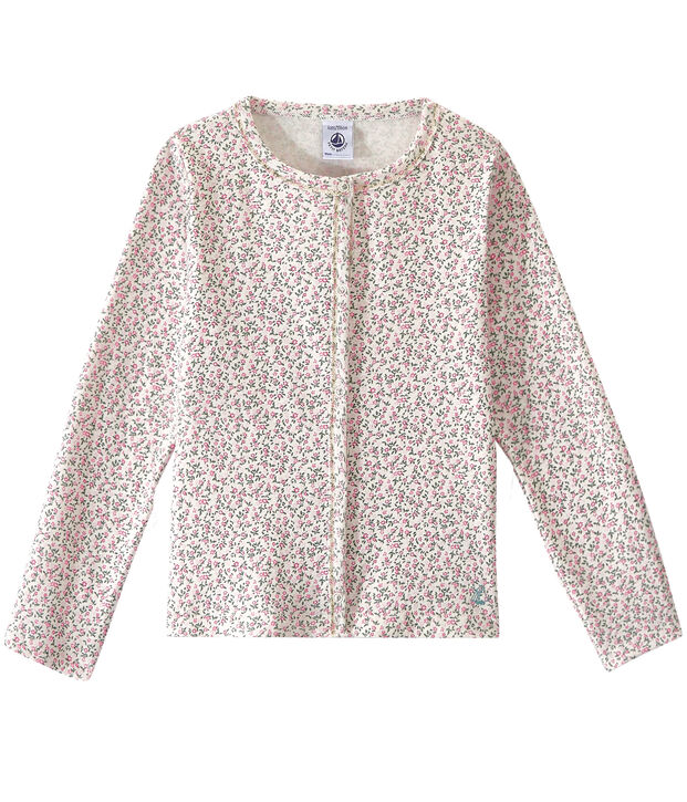 C&aacute;rdigan estampado para ni&ntilde;a blanco/multicolor