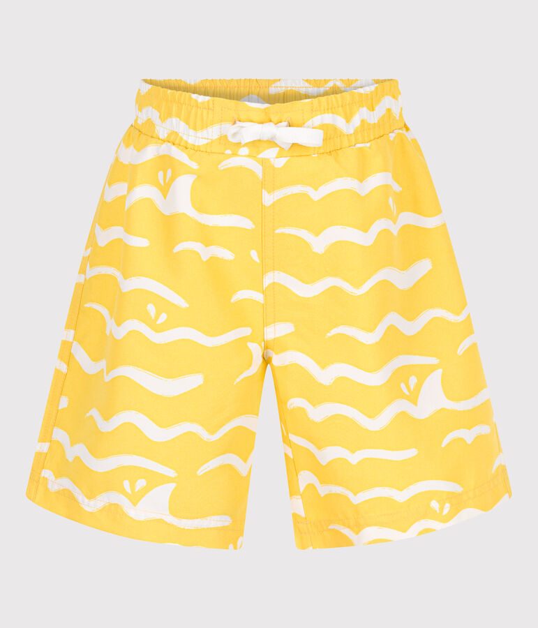 Ba&ntilde;ador infantil estampado amarillo/blanco