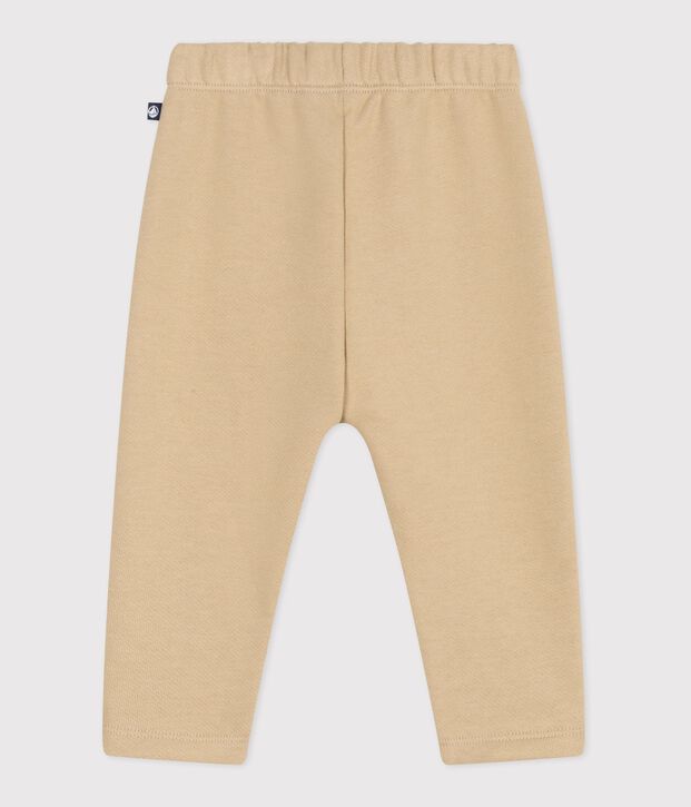Pantal&oacute;n de jogging liso de algod&oacute;n para beb&eacute; beige