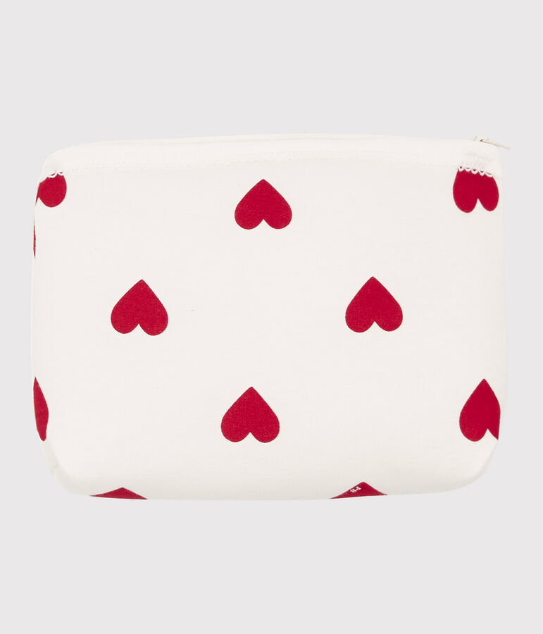 Estuche de algod&oacute;n org&aacute;nico con corazones rojos para Beb&eacute; blanco MARSHMALLOW/rojo TERKUIT
