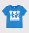 Camiseta de manga corta de algodón de niña azul BRASIER