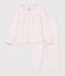 Pijama infantil de algod&oacute;n con frunces y flores rosa/multicolor