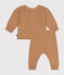 Conjunto tricotado de 2 piezas para bebé marron CUIVRE