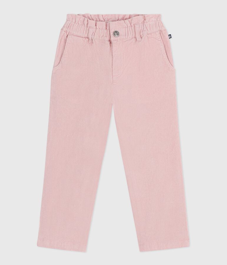 Pantal&oacute;n infantil liso de pana rosa JOLI