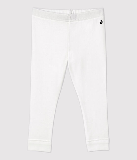 «Leggings» de algodón de bebé blanco MARSHMALLOW